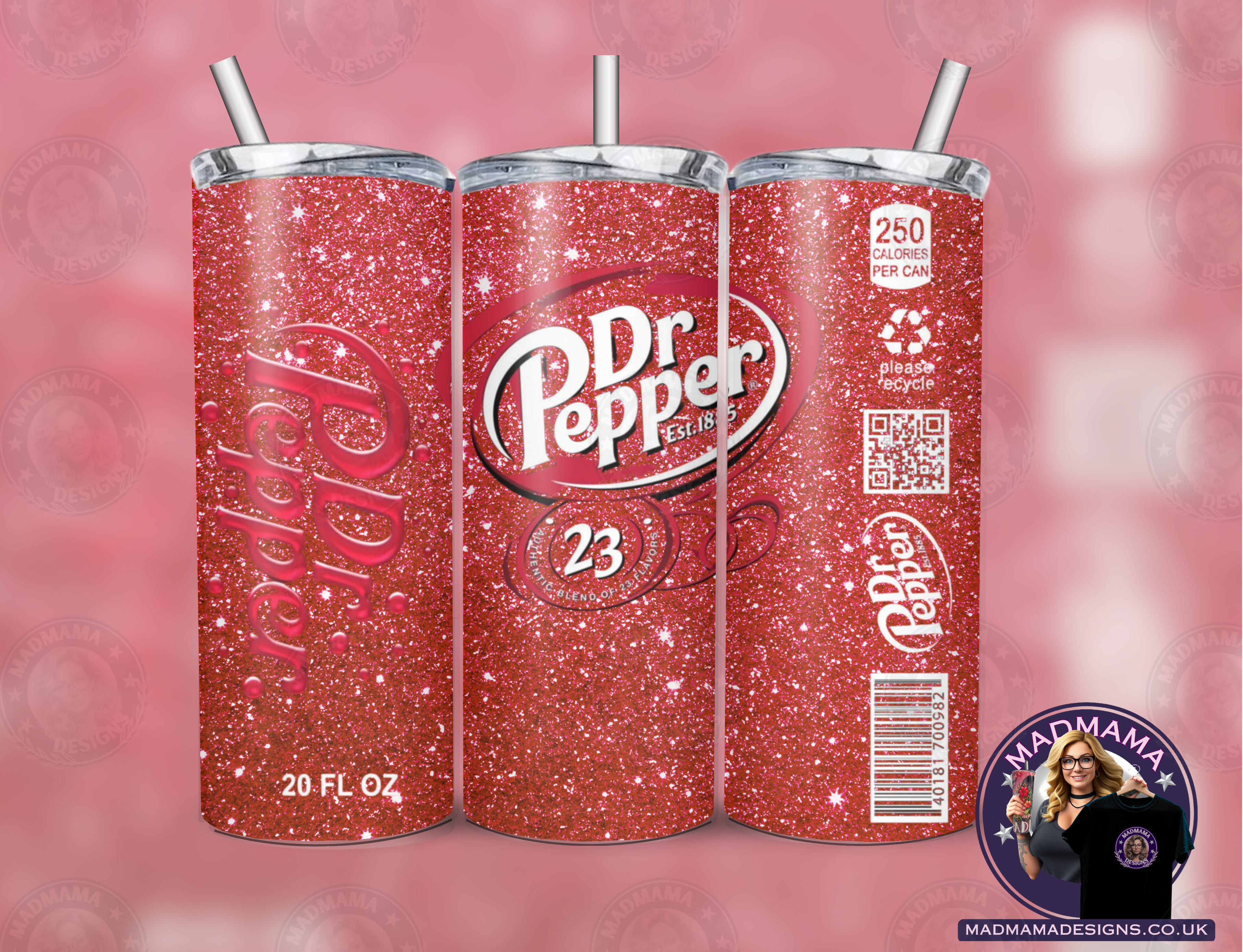 Dr Pepper 20 oz Insulated Tumbler Hot Cold boxed gift straw Birthday