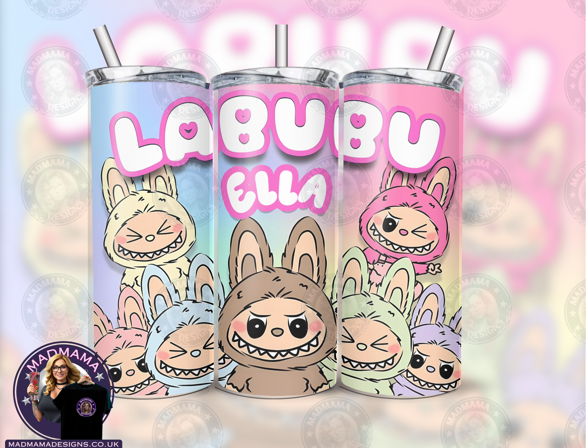 The Monsters Labubu inspired 20oz insulated custom Tumbler personalised