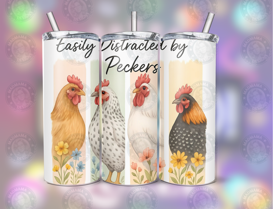 Distracted By Peckers Funny Chicken Lovers Tumbler