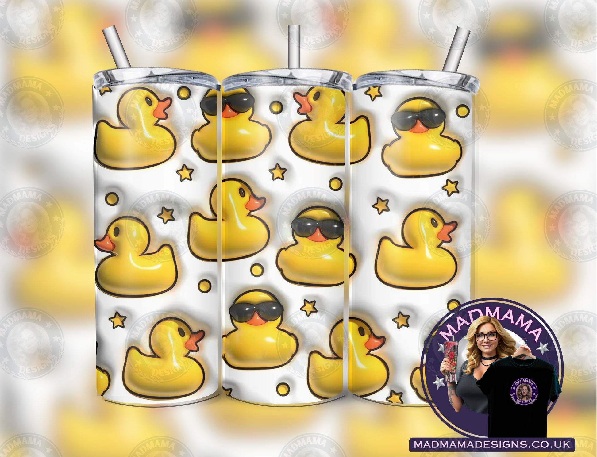 3d effect Ducks cool 20 oz Insulated Tumbler Hot Cold boxed gift straw Birthday