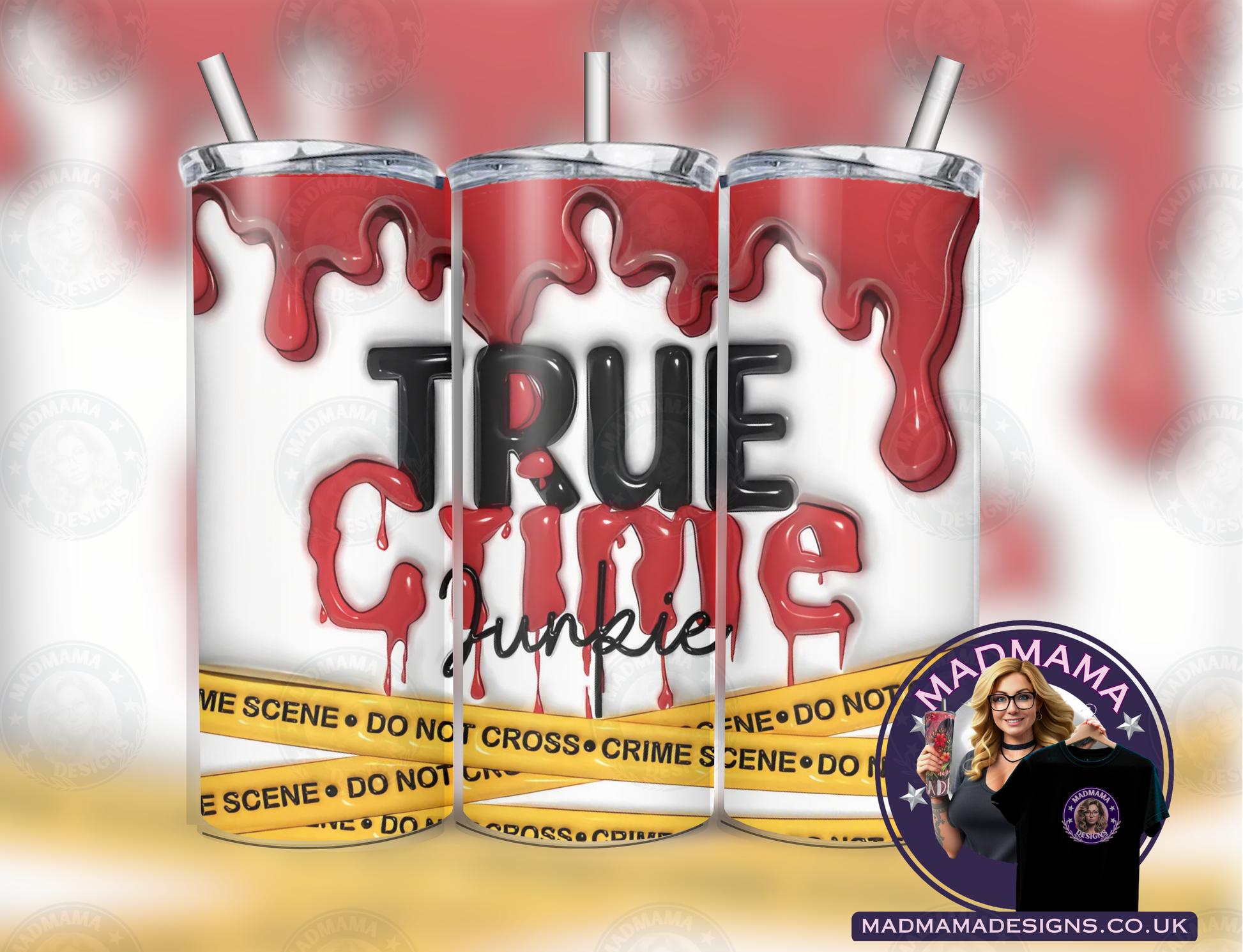 3d effect True Crime 20 oz Insulated Tumbler Hot Cold boxed gift Birthday