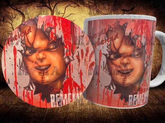 Chucky inspired friends till the end 11oz mug