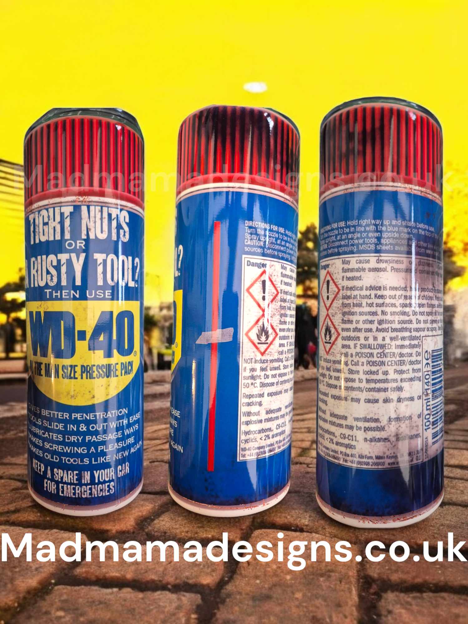 WD40 Tight Nuts 20oz Stainless Steel Hot or Cold insulated skinny tumbler gift Joke Funny