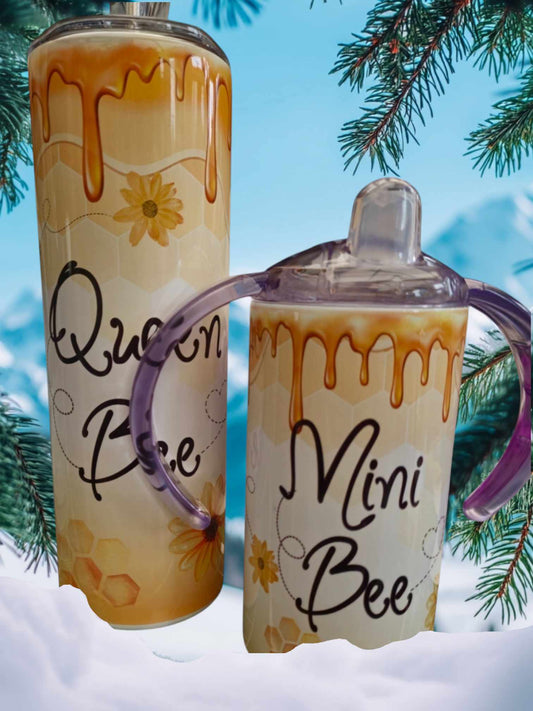 Queen Bee and Mini Bee Matching Tumblers