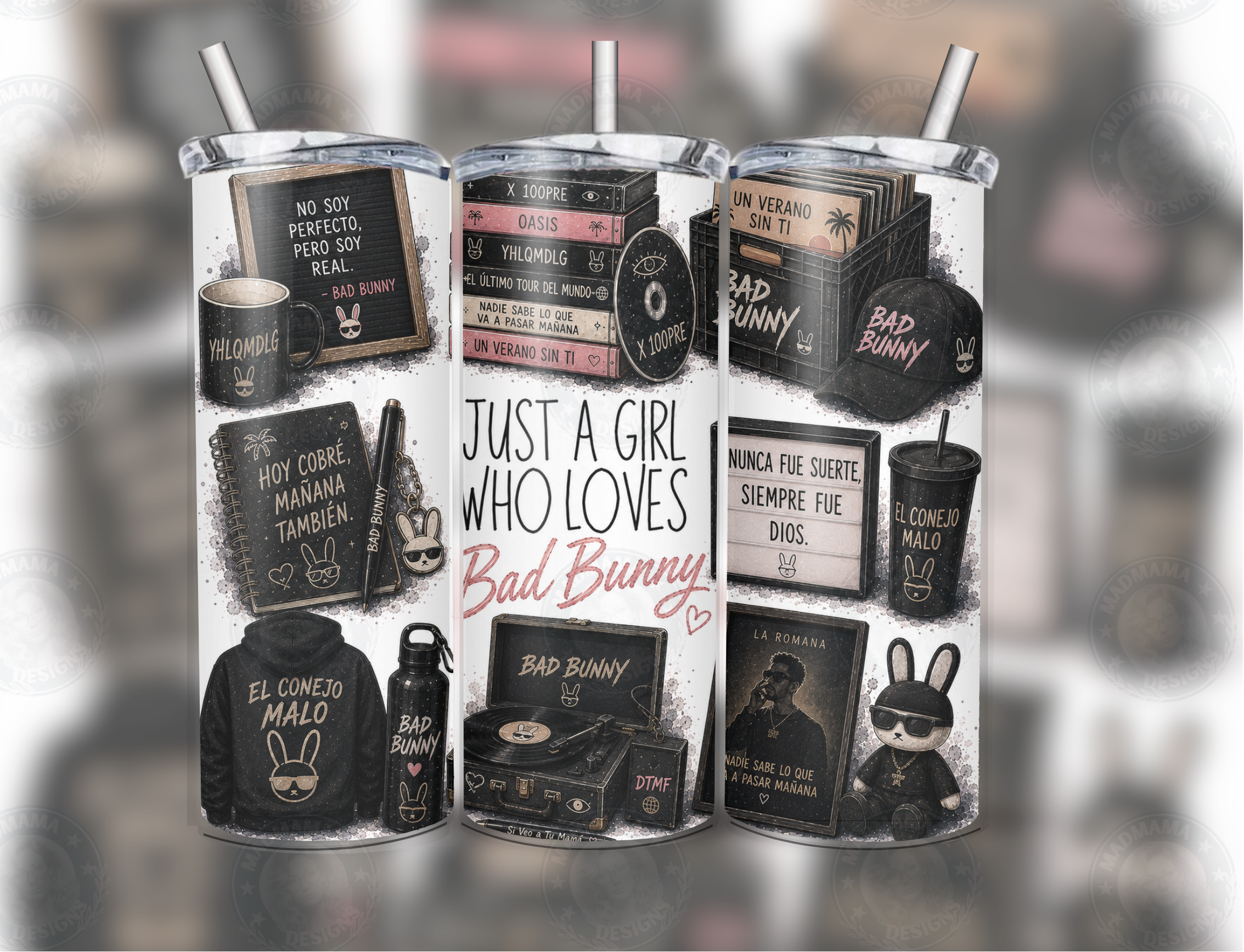 Just a Girl / Boy / Mum/ Dad Who loves BAD BUNNY Insulated 20oz Tumbler Cup Mug Hot or Cold Boxed Gift (Copy) (Copy) (Copy) (Copy) (Copy) (Copy)
