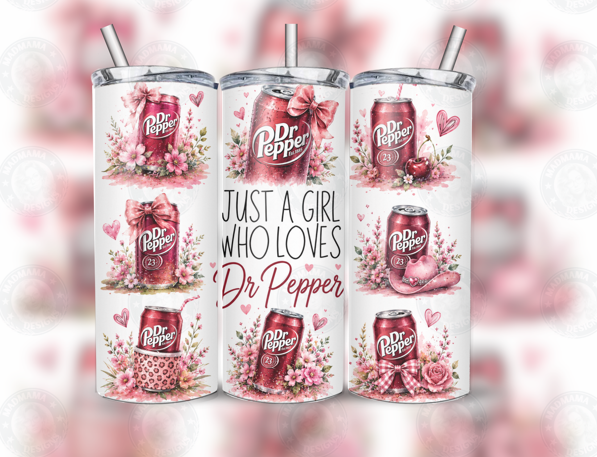 Just a Girl / Boy / Mum/ Dad Who loves DR PEPPER Insulated 20oz Tumbler Cup Mug Hot or Cold Boxed Gift