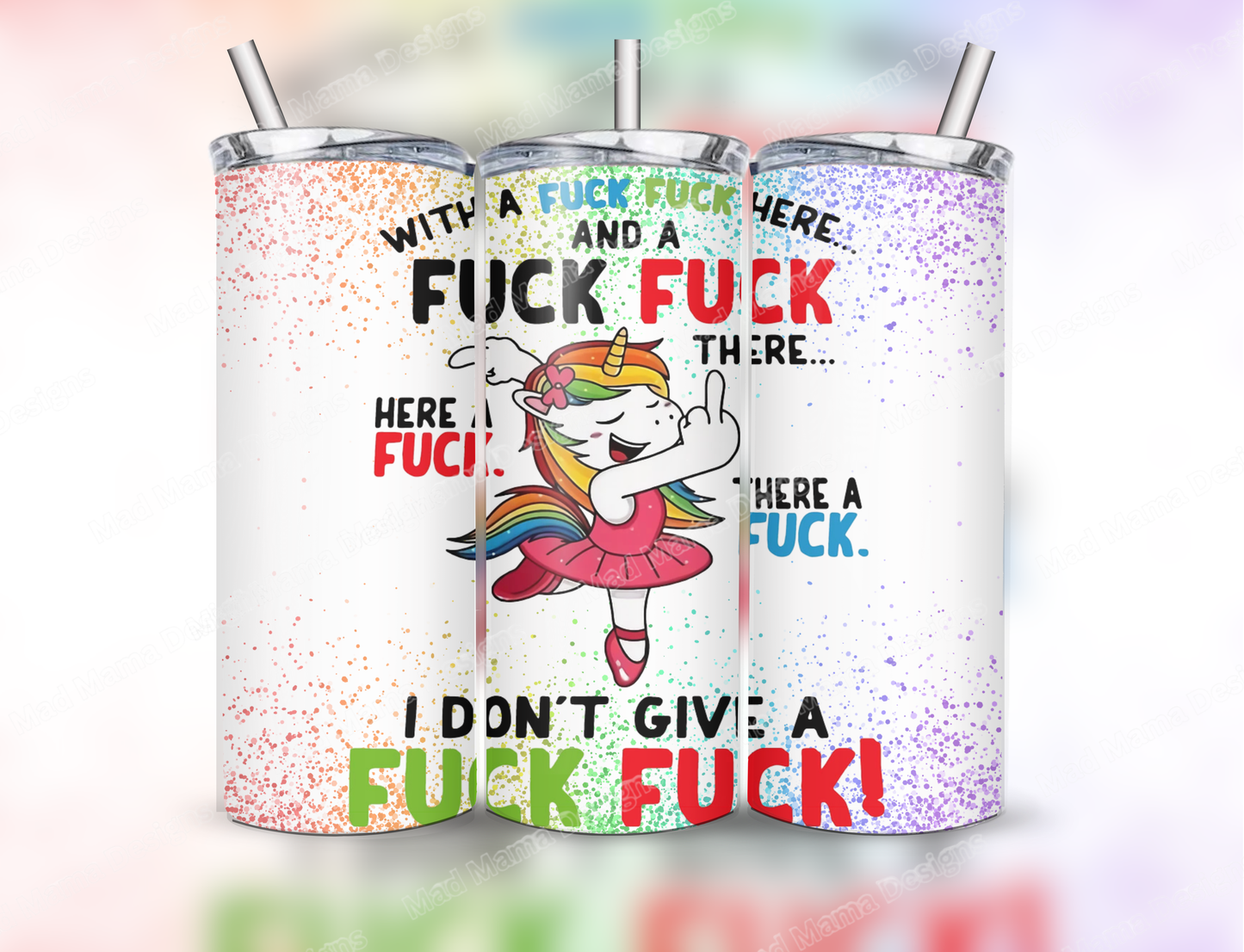 with a-Fuck-fuck here rude unicorn Tumbler Cup gift idea gift boxed hot cold