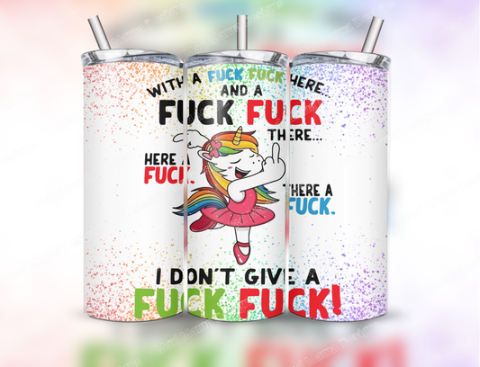 with a-Fuck-fuck here rude unicorn Tumbler Cup gift idea gift boxed hot cold