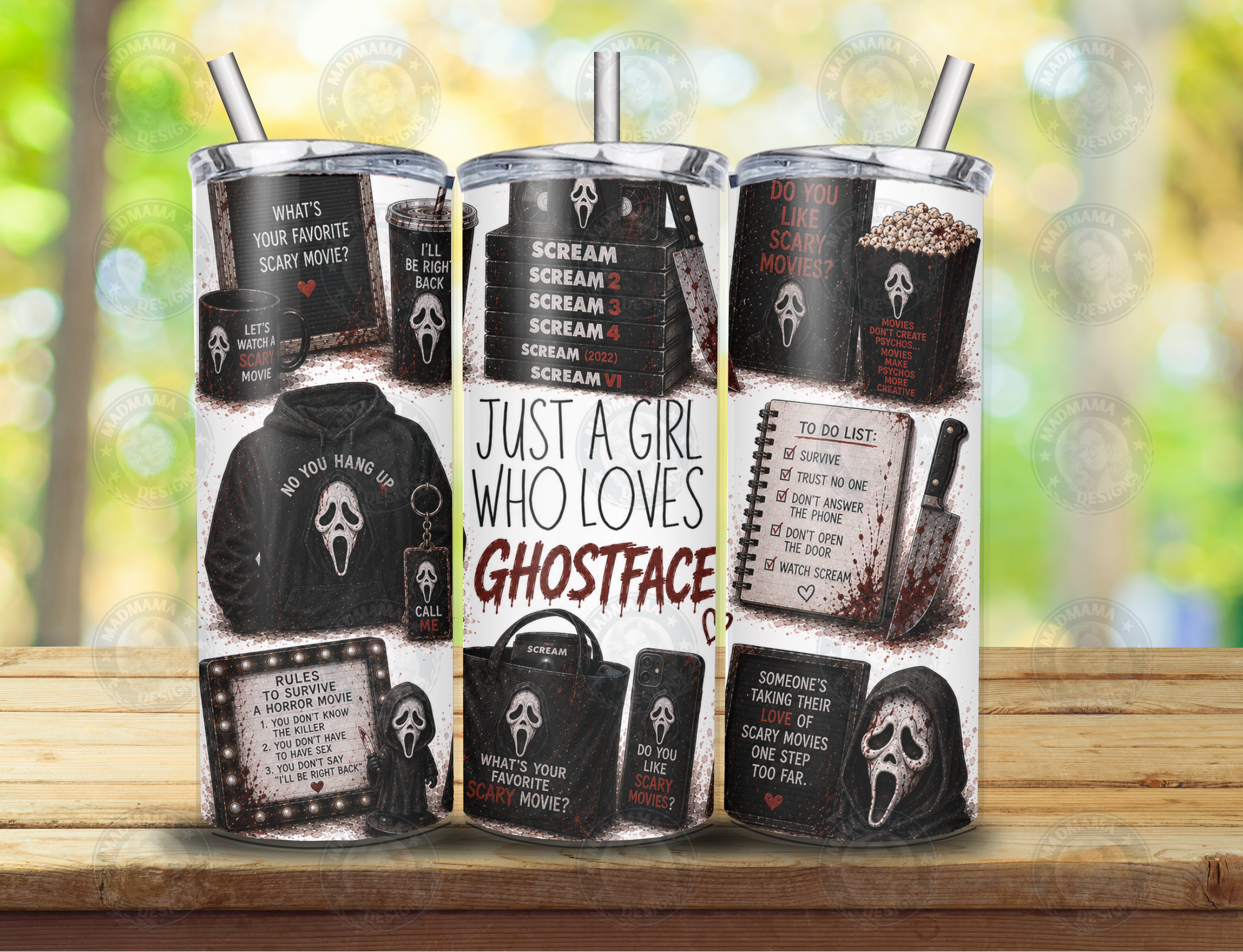 Just a girl who loves Ghostface 20 oz insulated tumbler