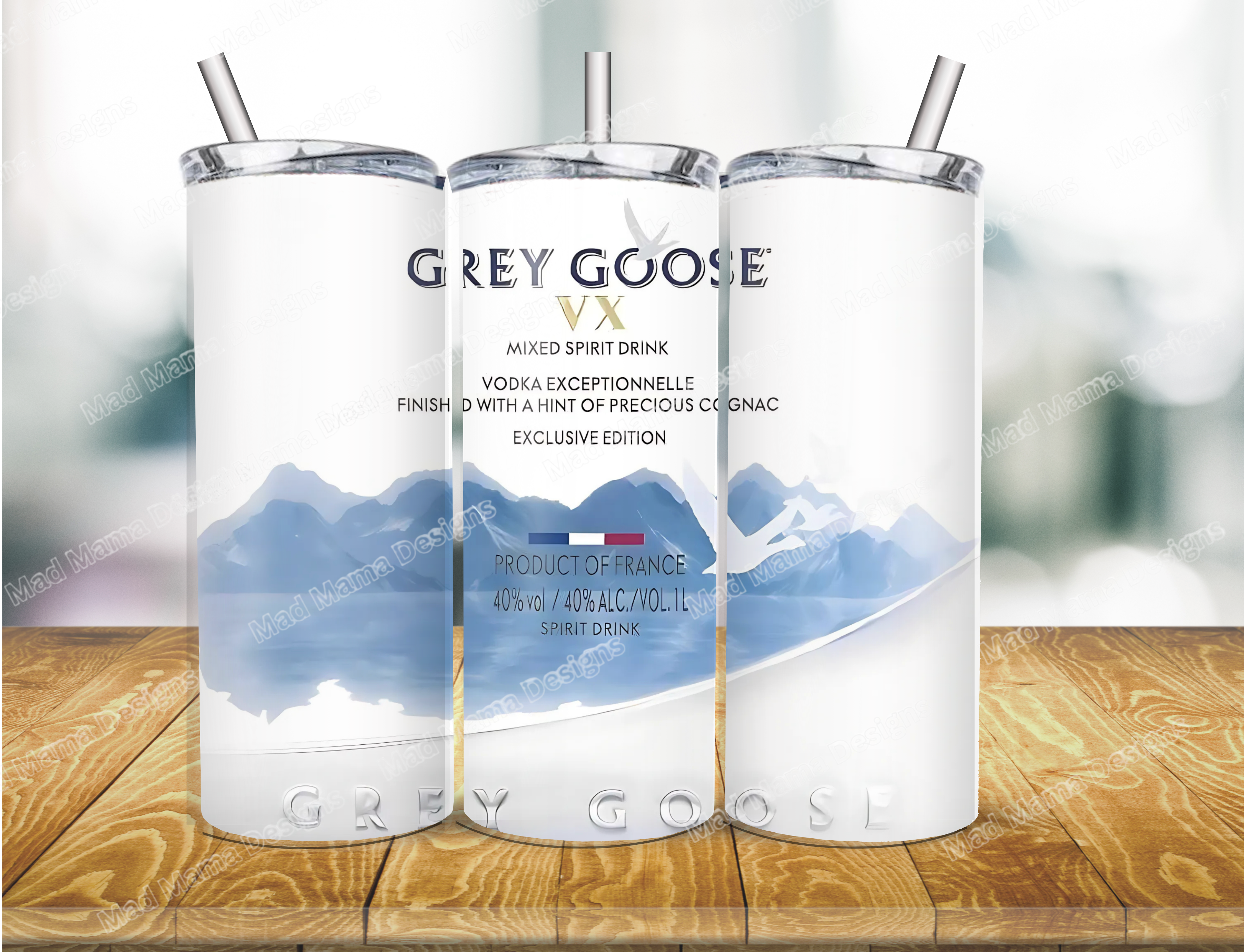 Grey Goose vodka 20 oz insulated Hot Cold Tumbler Boxed Gift Straw Adult Drink Vodka