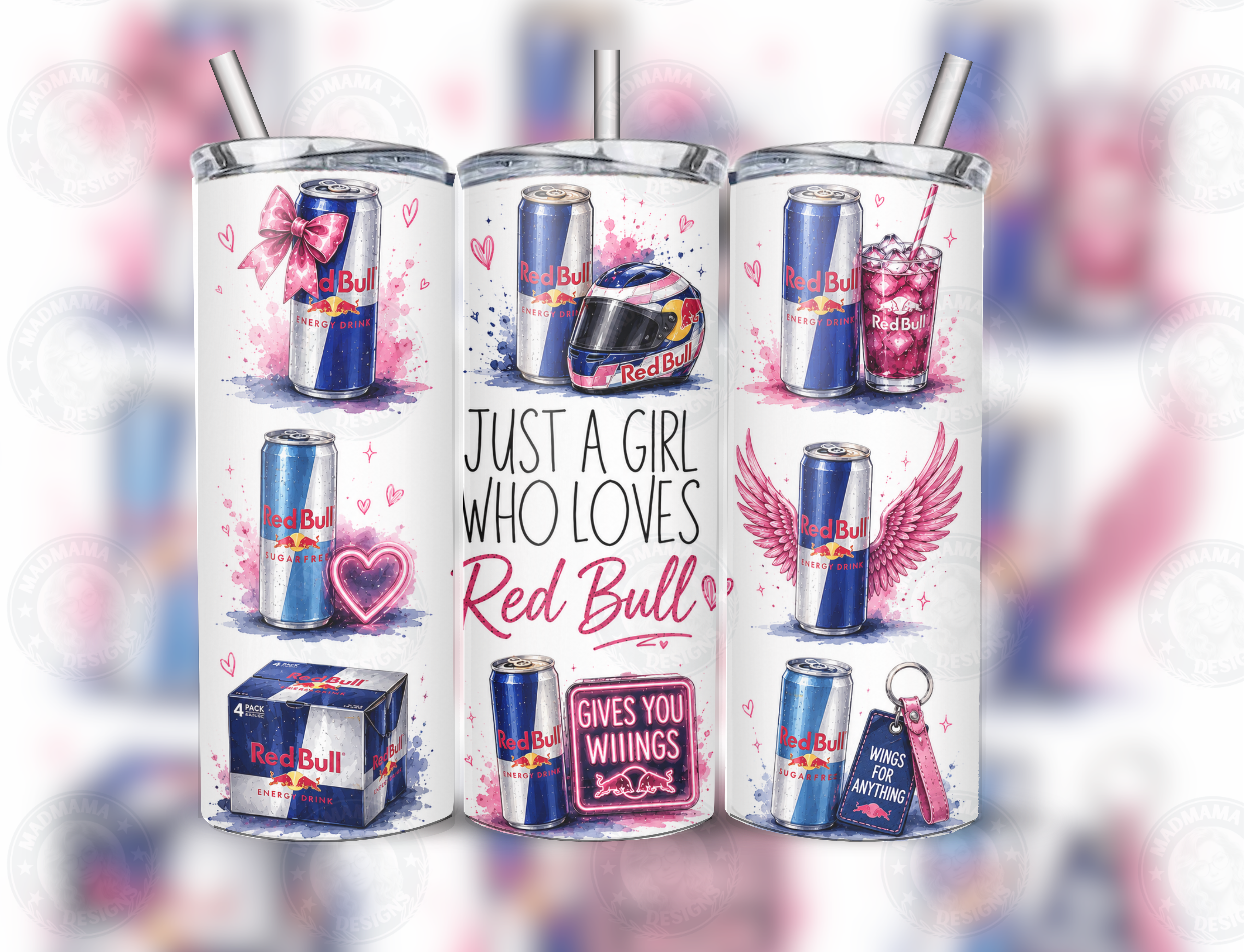 Just a Girl / Boy / Mum/ Dad Who loves RED BULL Insulated 20oz Tumbler Cup Mug Hot or Cold Boxed Gift (Copy) (Copy) (Copy) (Copy) (Copy)