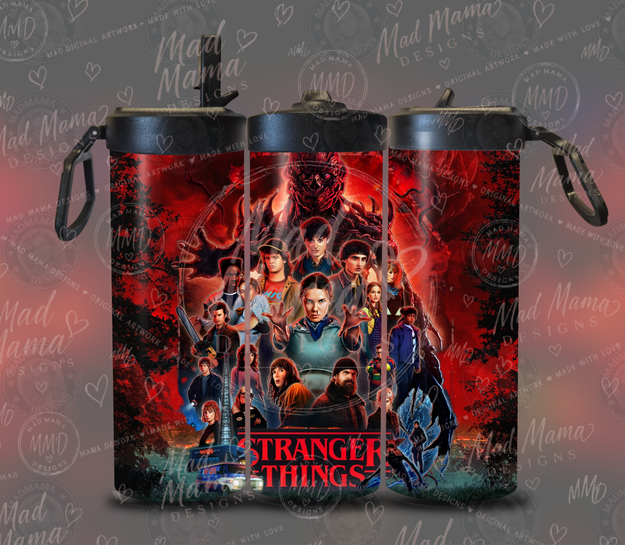 Stranger Things 20 oz flip top sports bottle tumbler