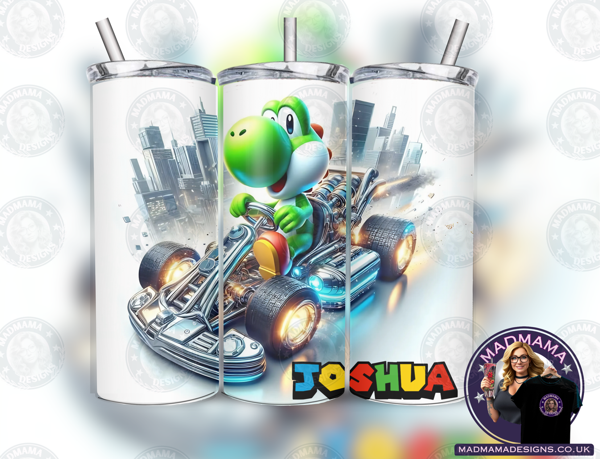 YOSHI Personalised 20 oz Insulated Tumbler Hot Cold boxed gift straw Birthday