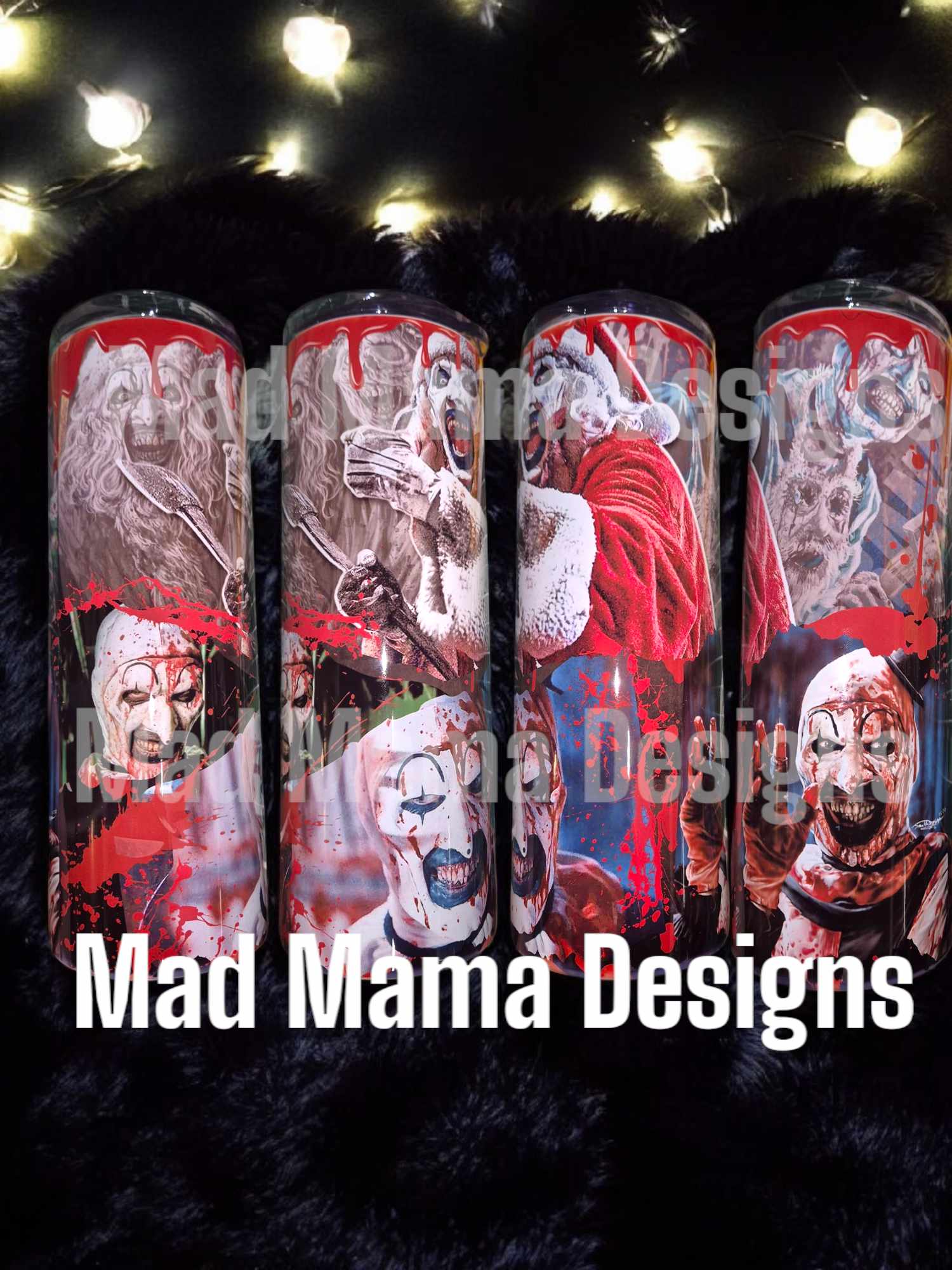 Halloween theme Christmas Art Clown 20oz stainless tumbler with straw and lid