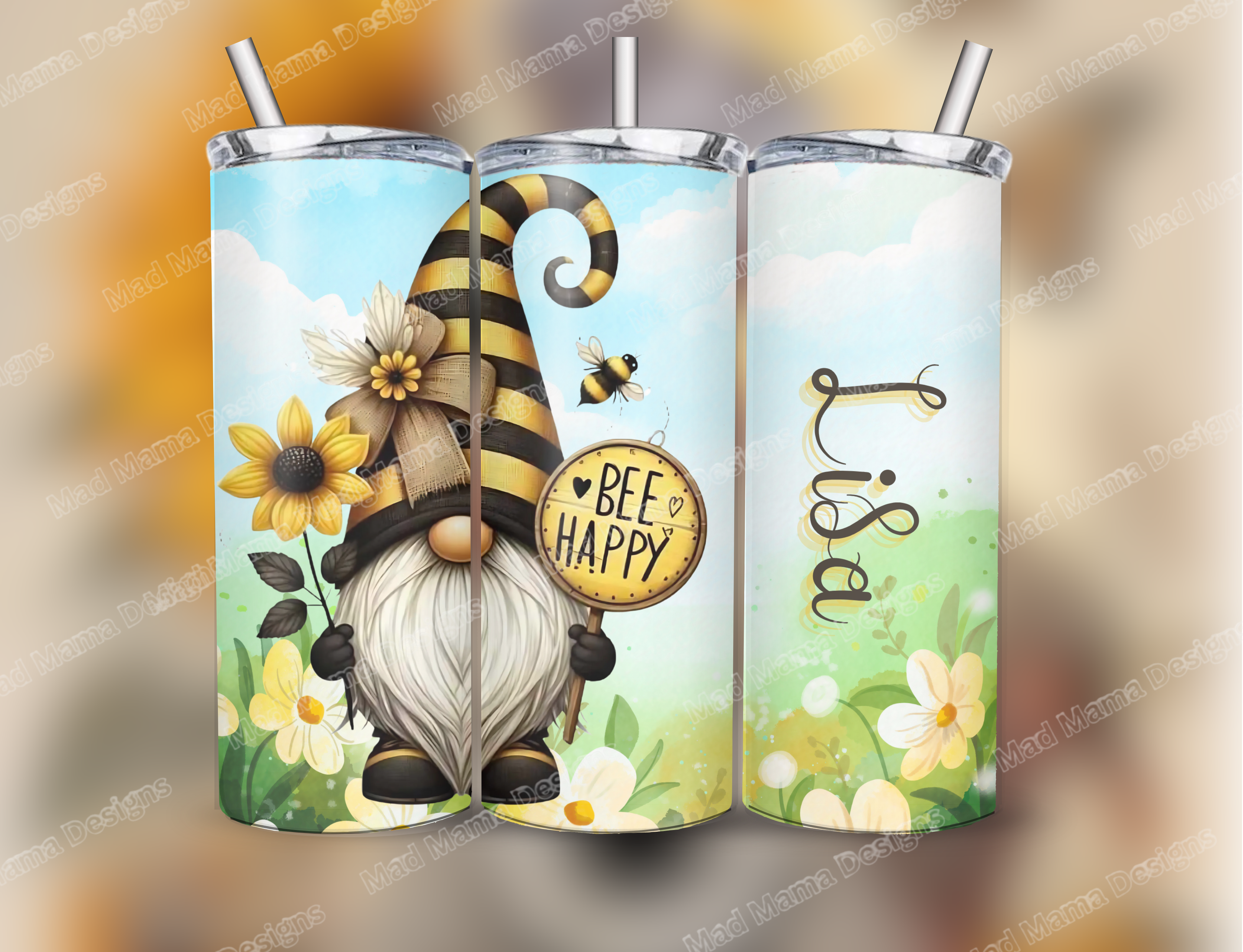 Personalised spring gonk 20 oz insulated tumbler hot cold boxed with straw gift