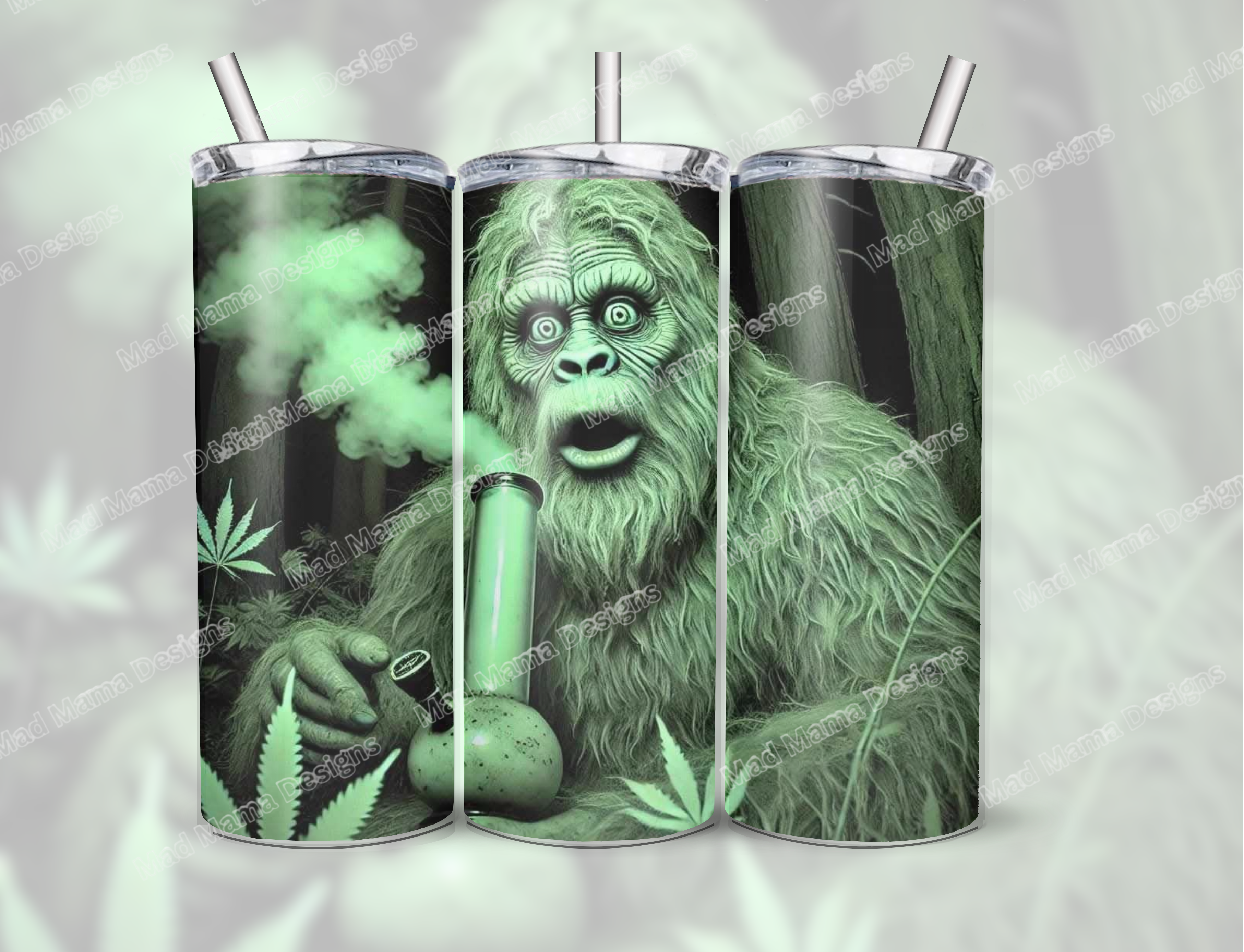 Funny Big Foot 420 20 oz Insulated Hot Cold Tumbler Lid Straw boxed Gift