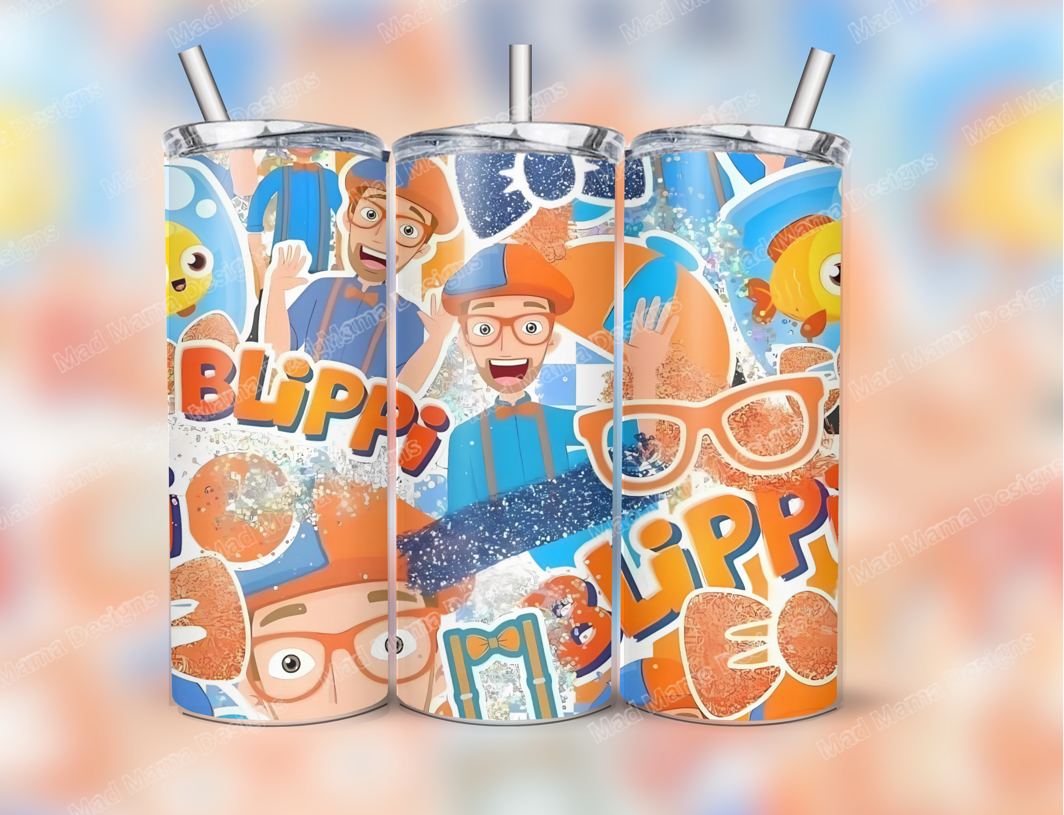 Blippi 20oz insulated hot cold tumbler boxed gift straw