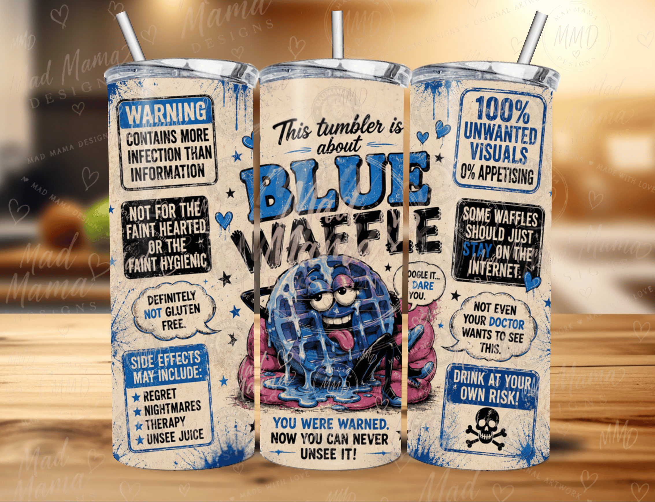 Cheeky ADULT Humour Blue waffle 20oz Tumbler