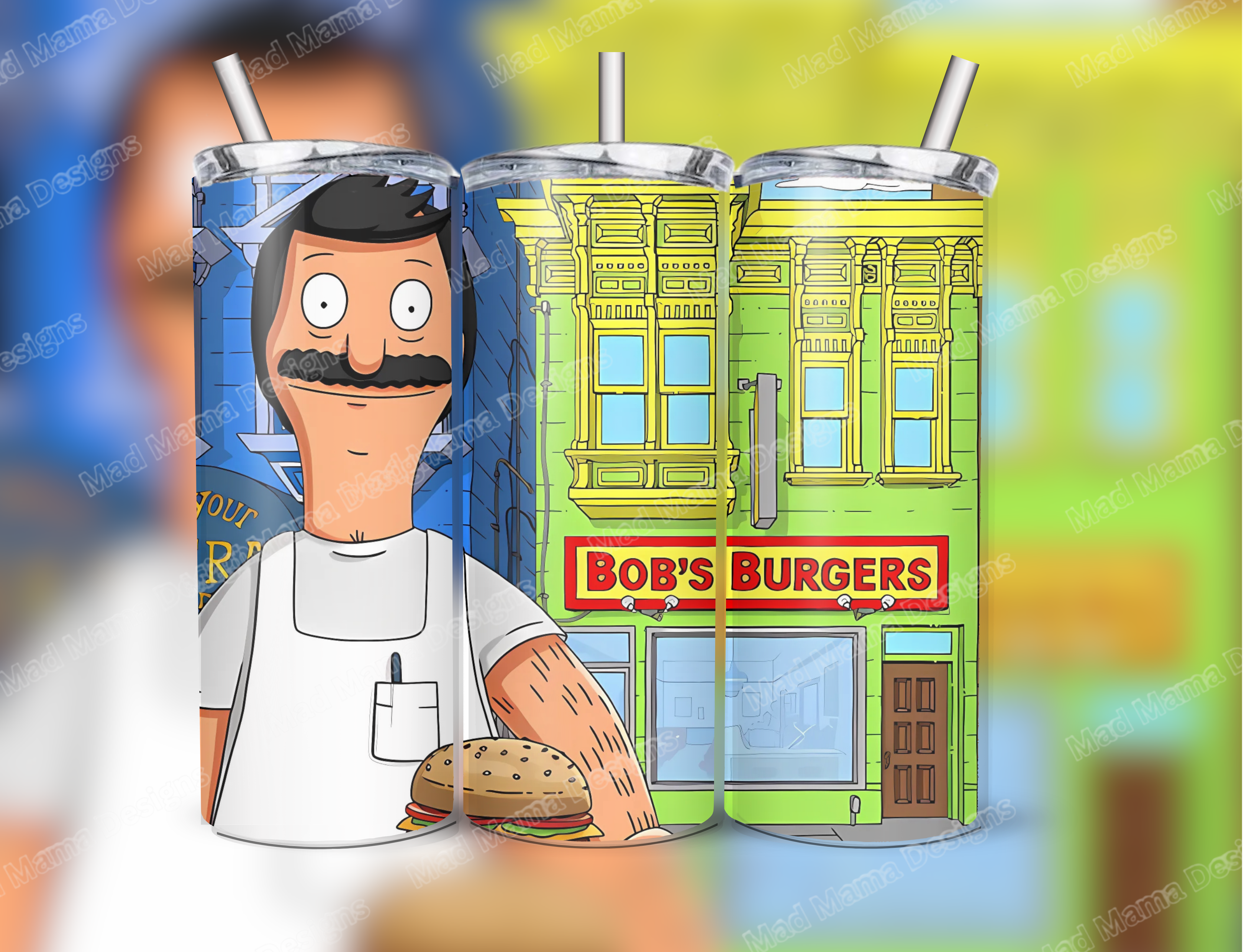 Bobs Burger 20oz Tumbler With Metal Straw Lid Gift Boxed hot or cold insulated