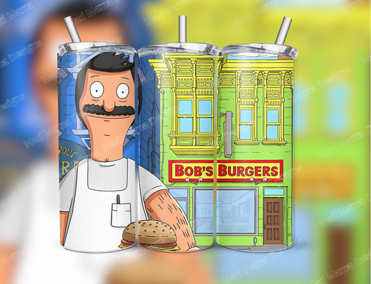 Bobs Burger 20oz Tumbler With Metal Straw Lid Gift Boxed hot or cold insulated