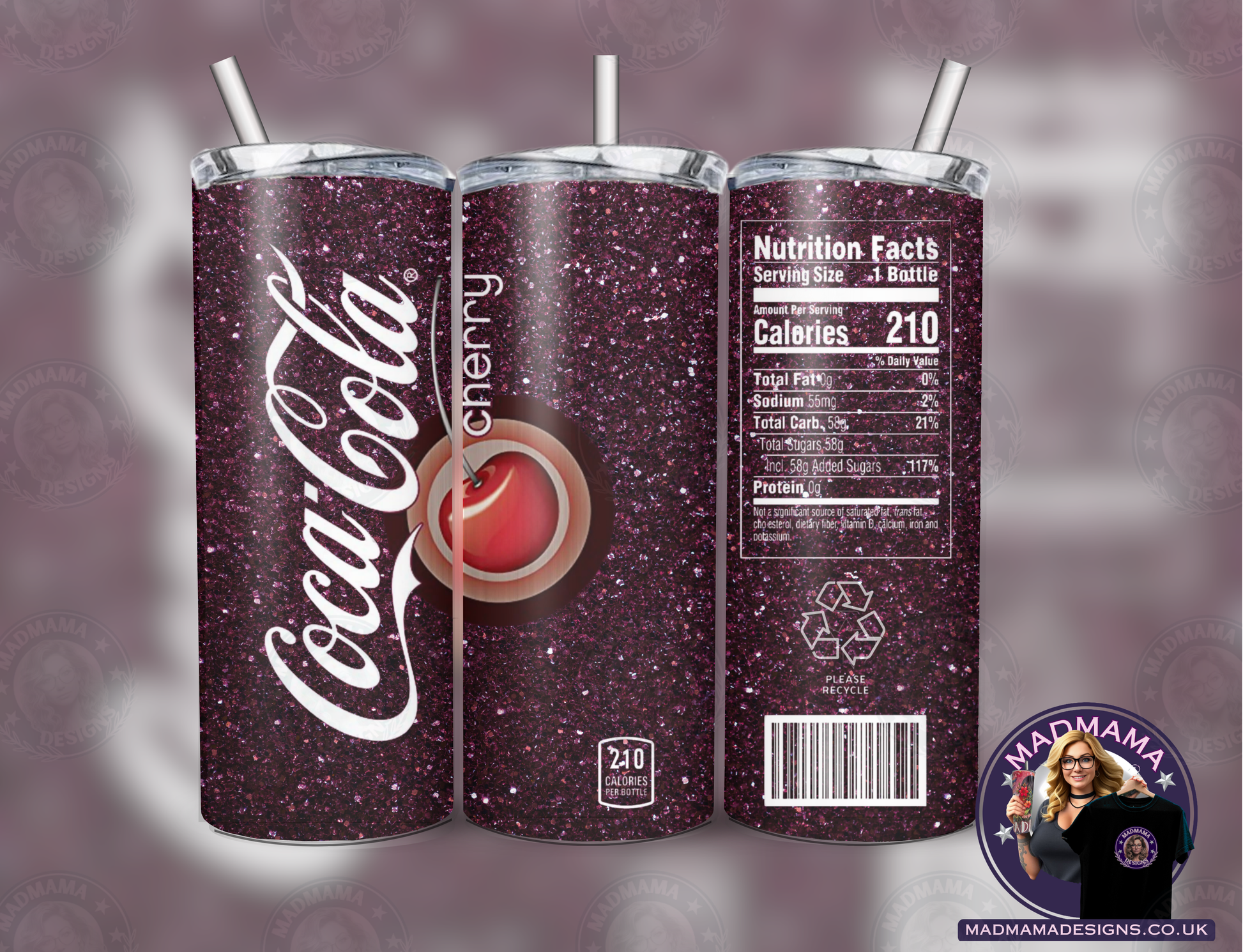 Coca Cola Cherry 20 oz Insulated Tumbler Hot Cold boxed gift straw Birthday