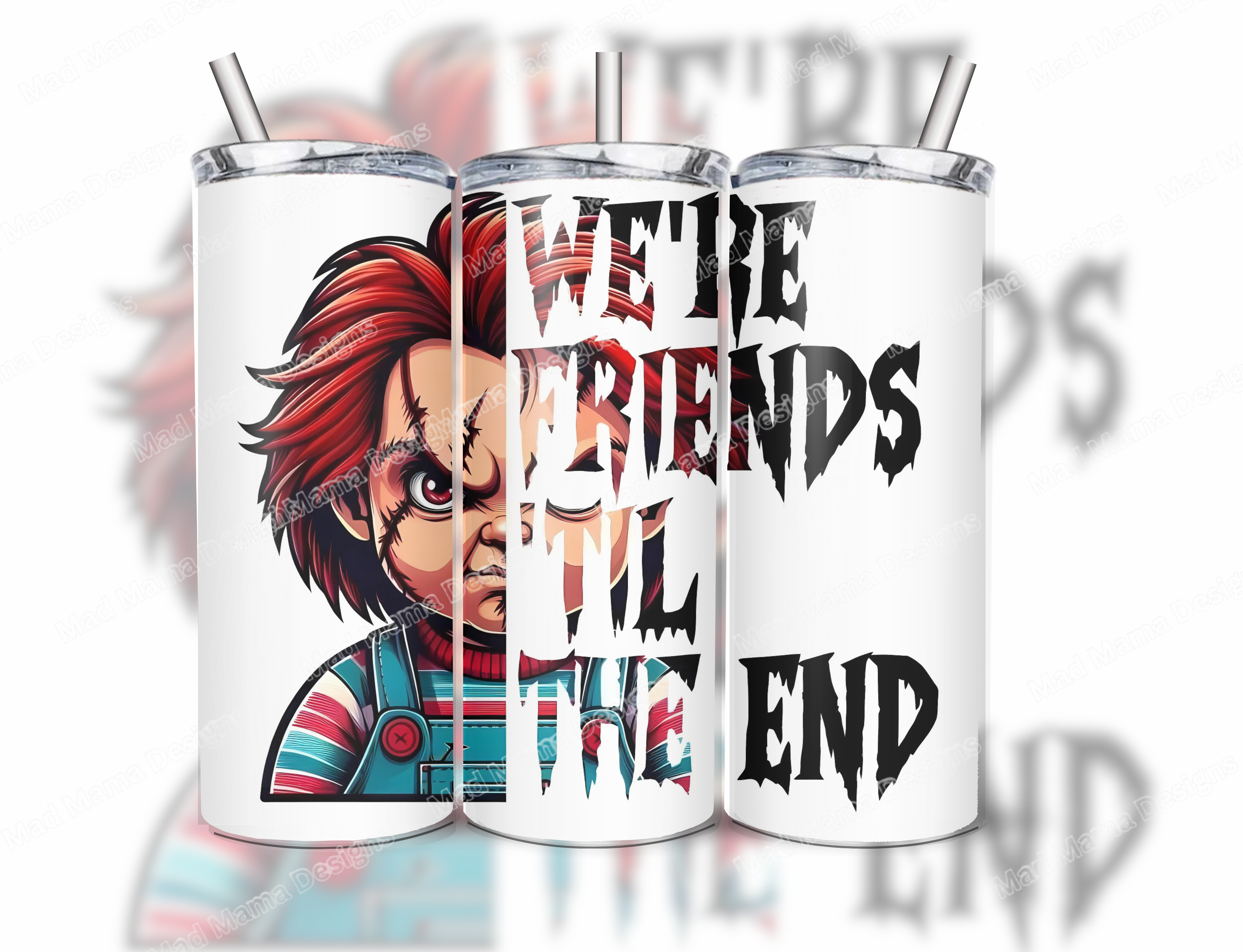 Chucky Horror Friends 20 oz Insulated Hot Cold Tumbler Lid Straw boxed Gift