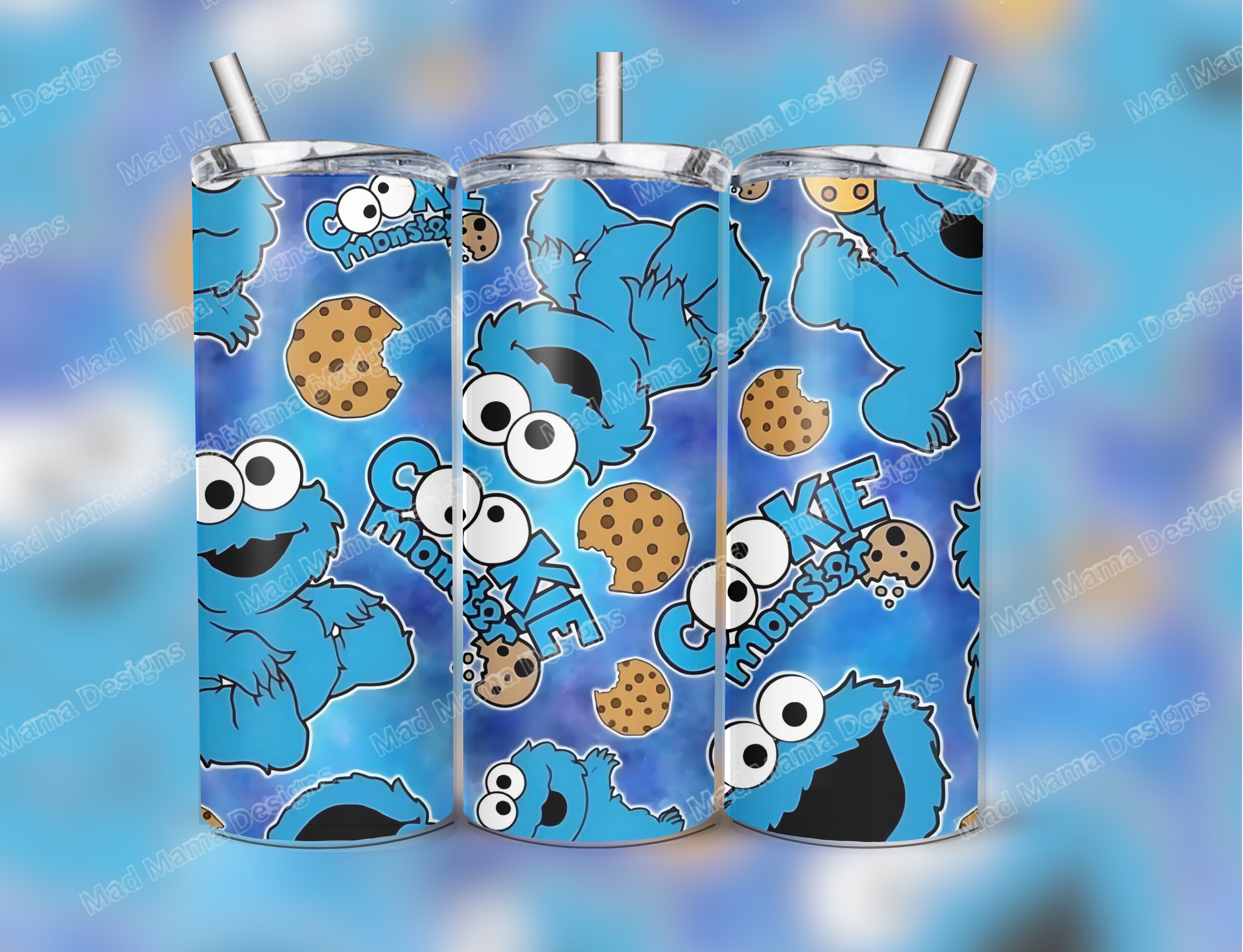 Cookie Monster 20 oz Insulated Hot Cold Tumbler Lid Straw boxed Gift birthday