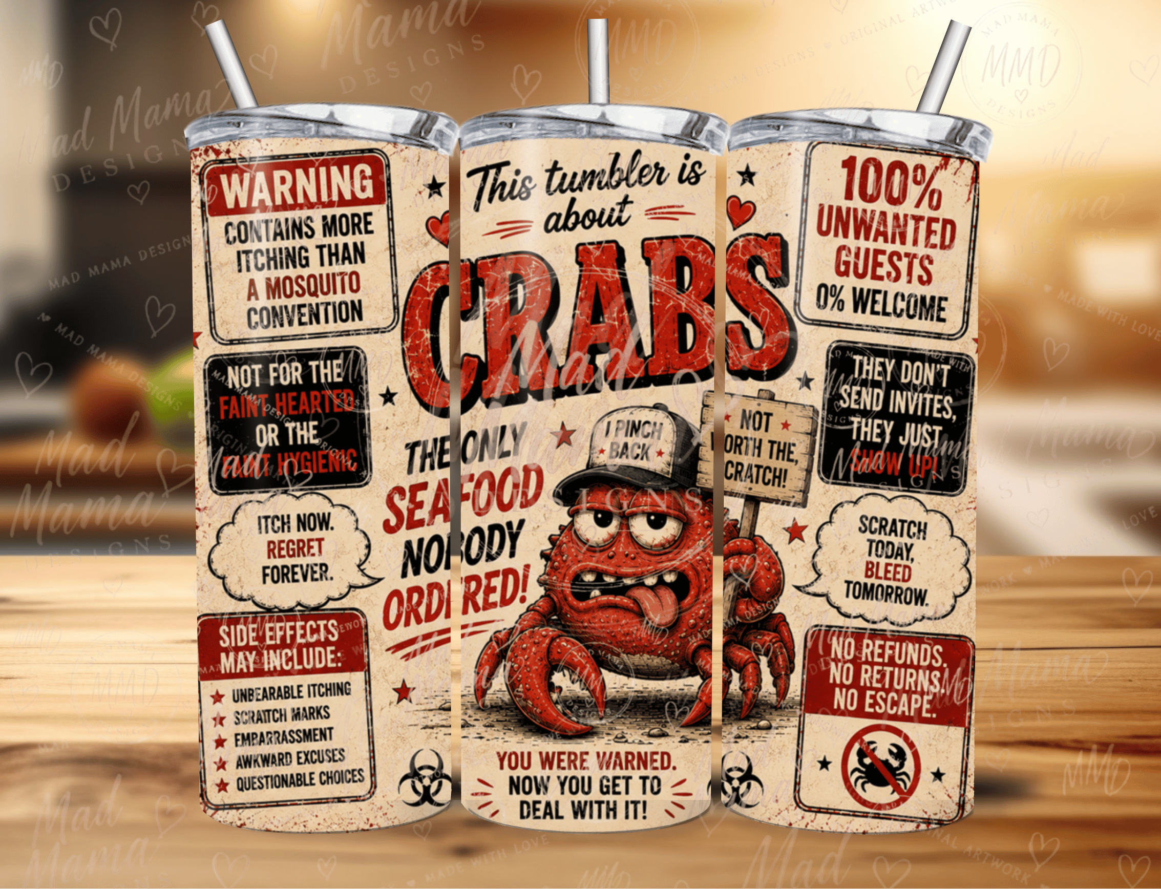 CheekY ADULT Humour Crabs 20oz tumbler