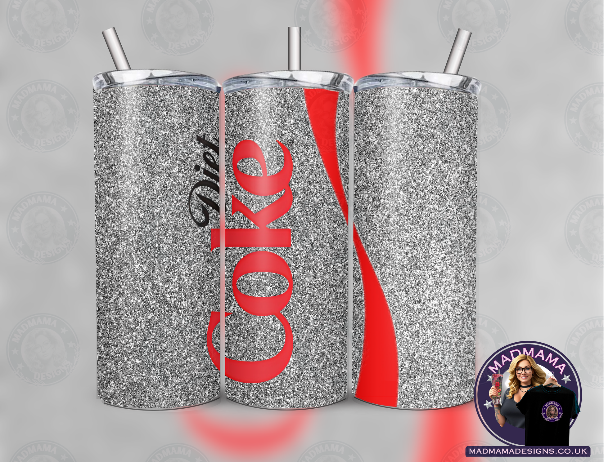 Diet Cola Coke Glitter 20oz Insulated Tumbler Hot Cold boxed gift straw Birthday