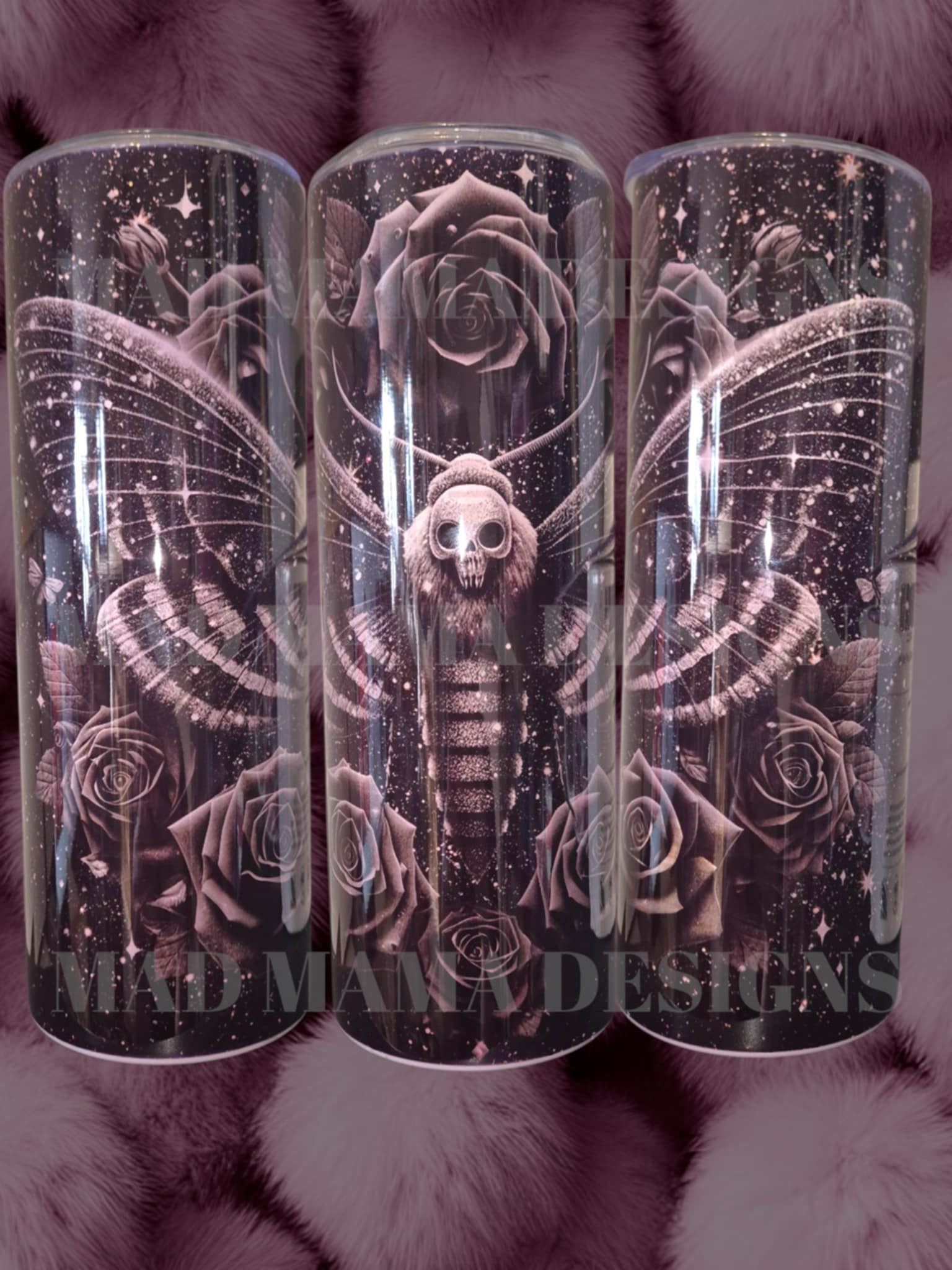 Death Moth and Roses 20oz insulated tumbler cup mug boxed gift