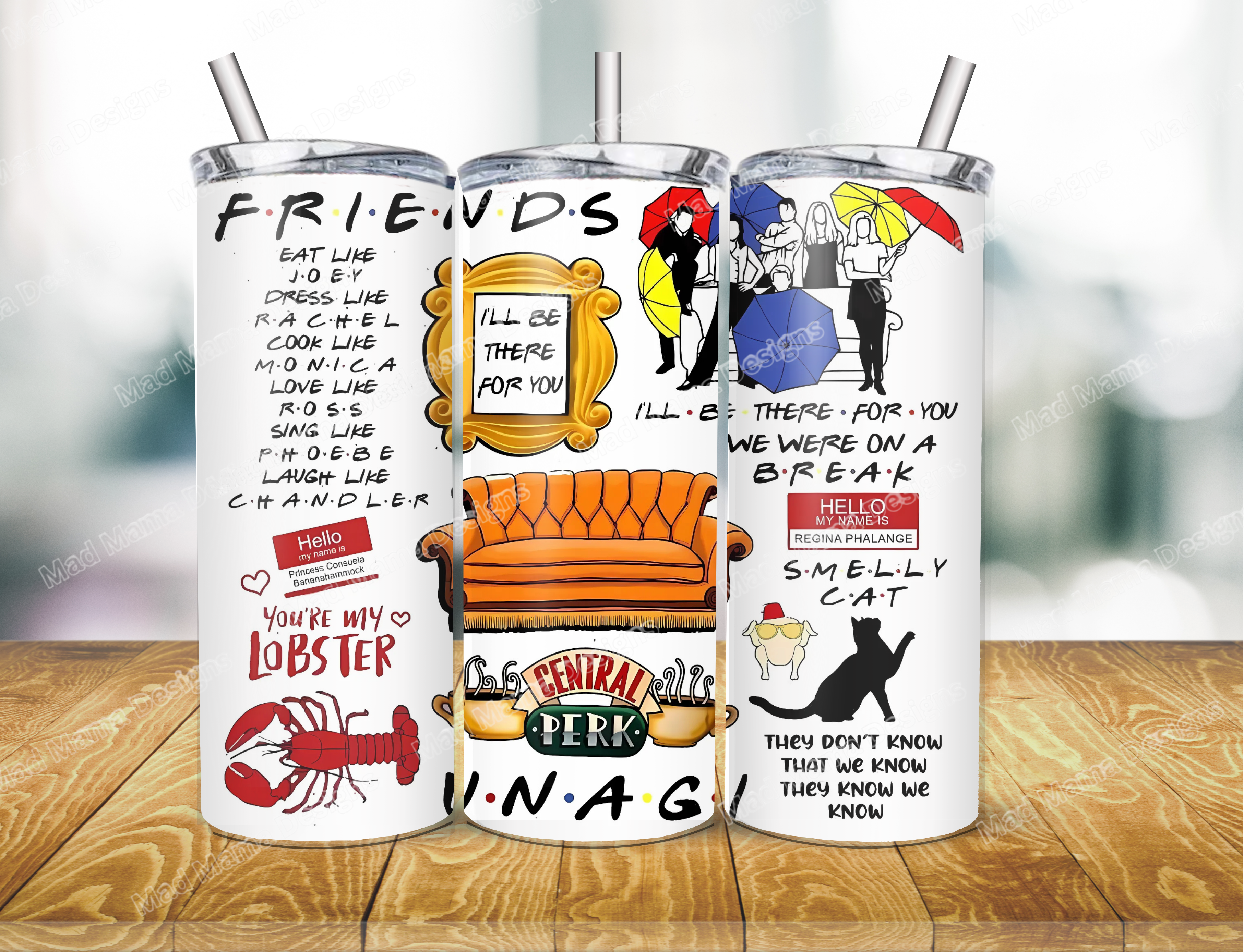 Friends 20 oz insulated Hot Cold Tumbler Boxed Gift Straw Perk Birthday