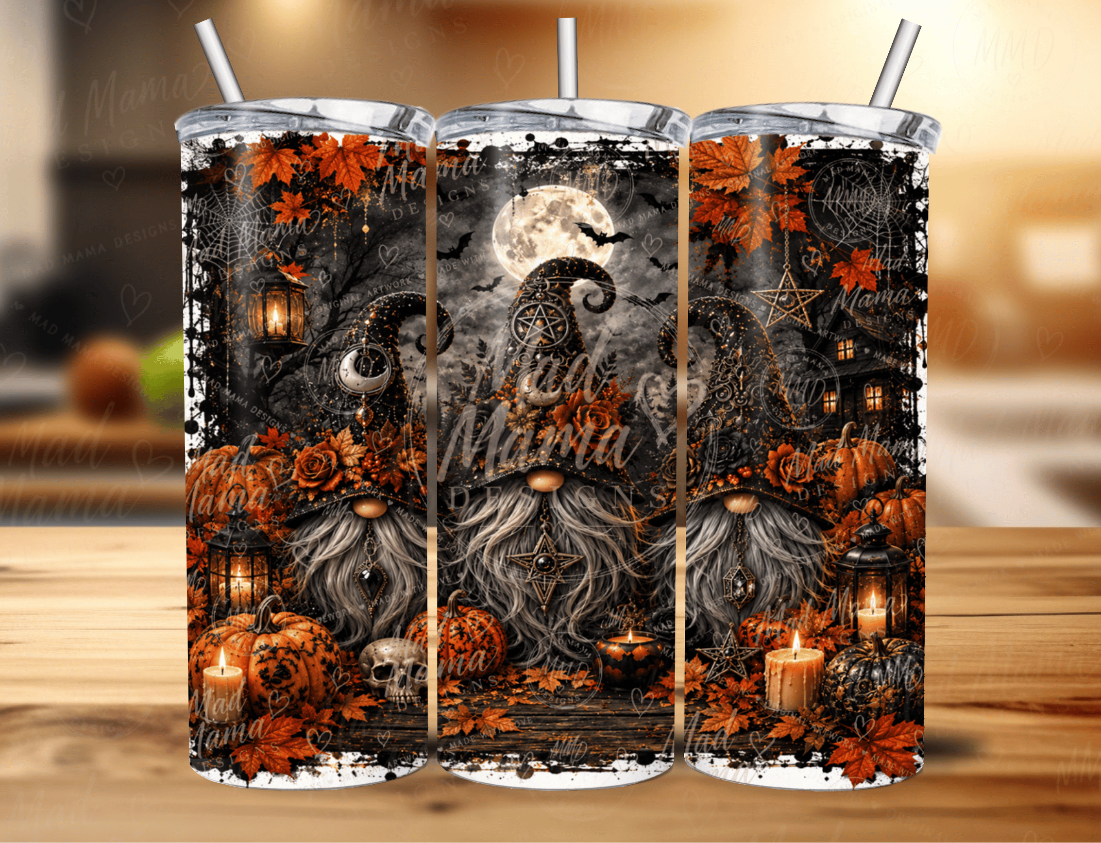 Spooky Gonks Gnomes Halloween Autumn Tumbler