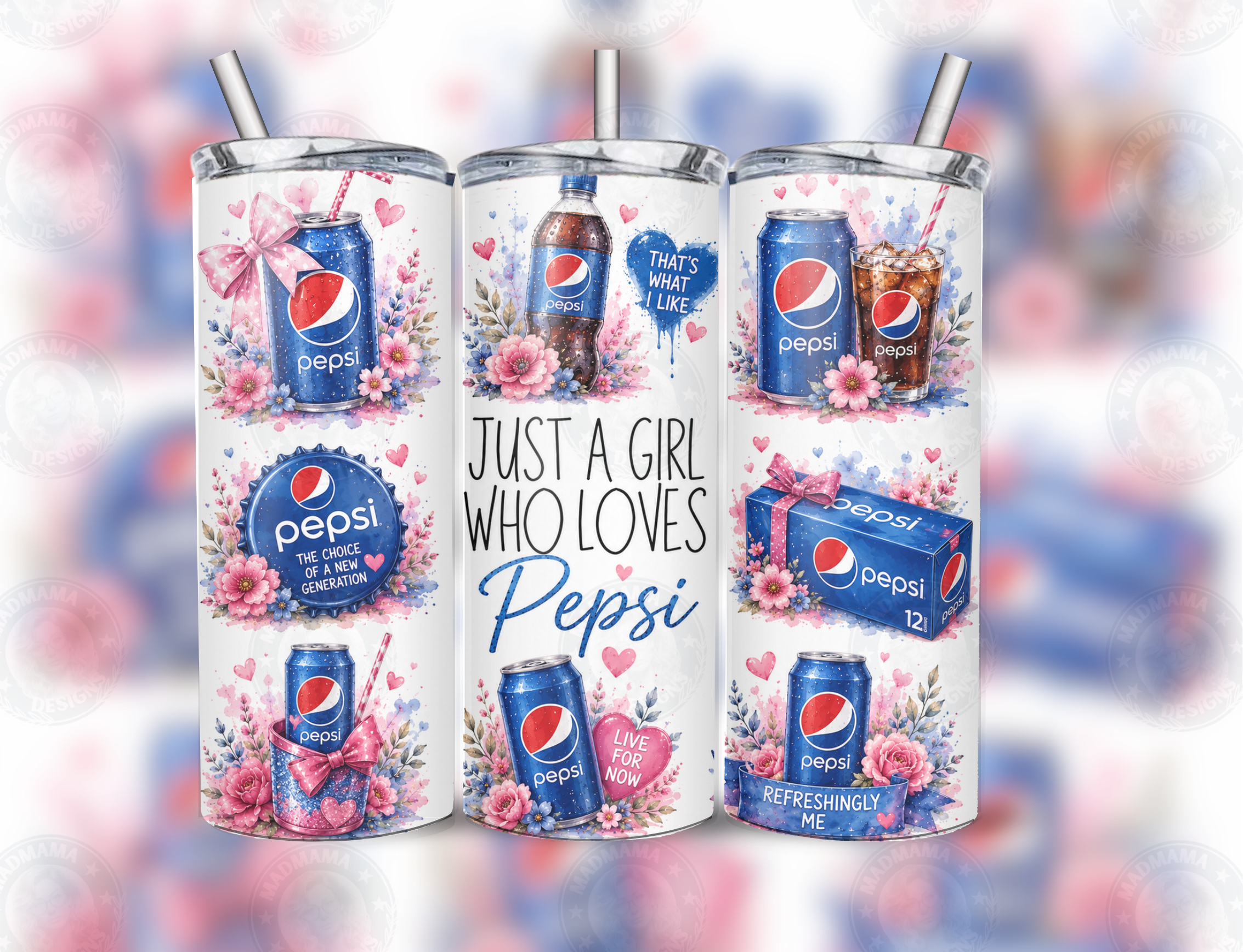 Just a Girl / Boy / Mum/ Dad Who loves PEPSI Insulated 20oz Tumbler Cup Mug Hot or Cold Boxed Gift