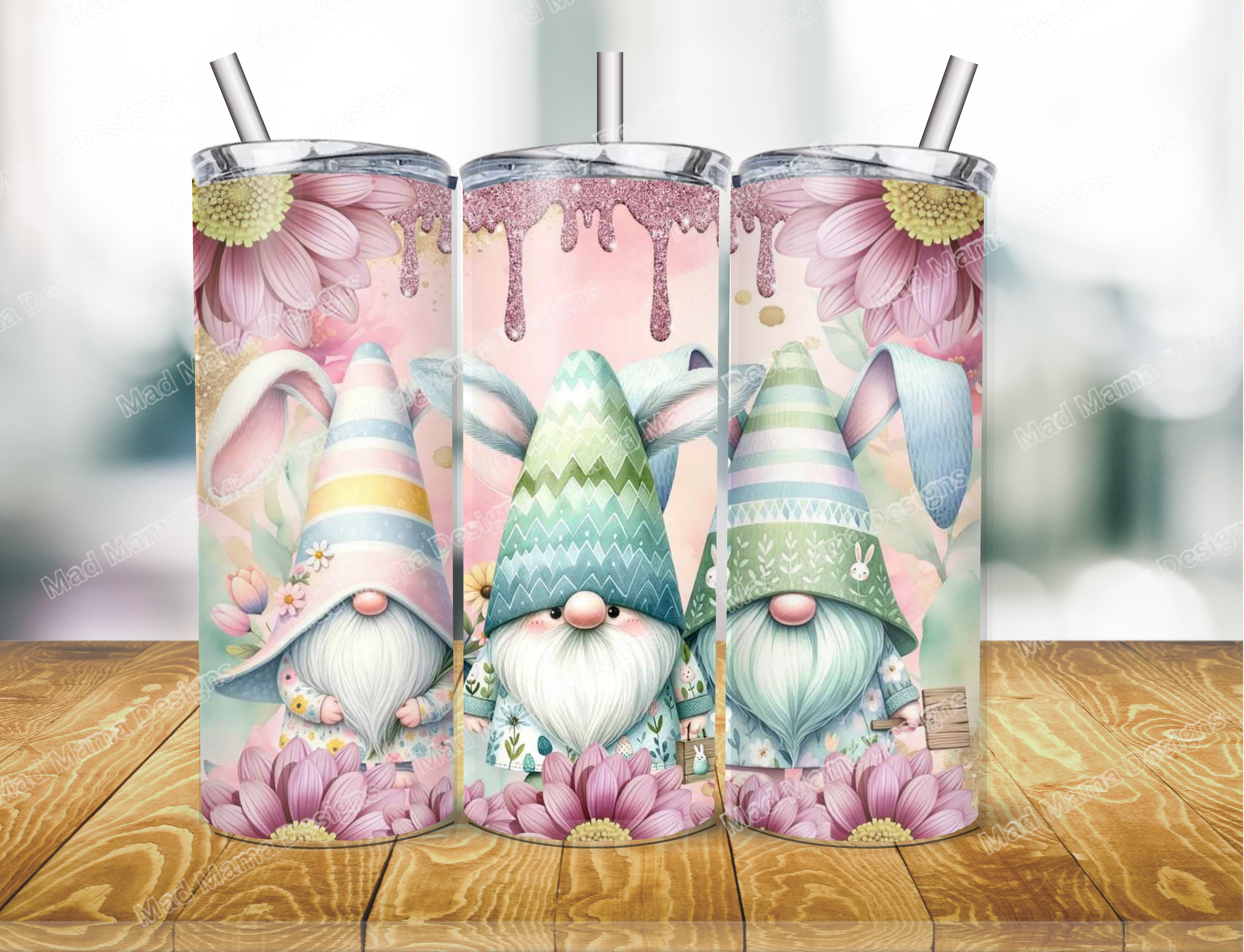 Cute Easter Gonks Gnomes 20 oz insulated Hot Cold Tumbler Boxed Gift Straw