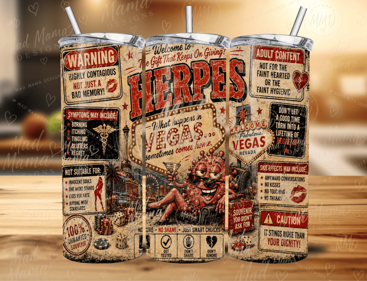 Cheeky ADULT Humour Herpes 20oz Tumbler