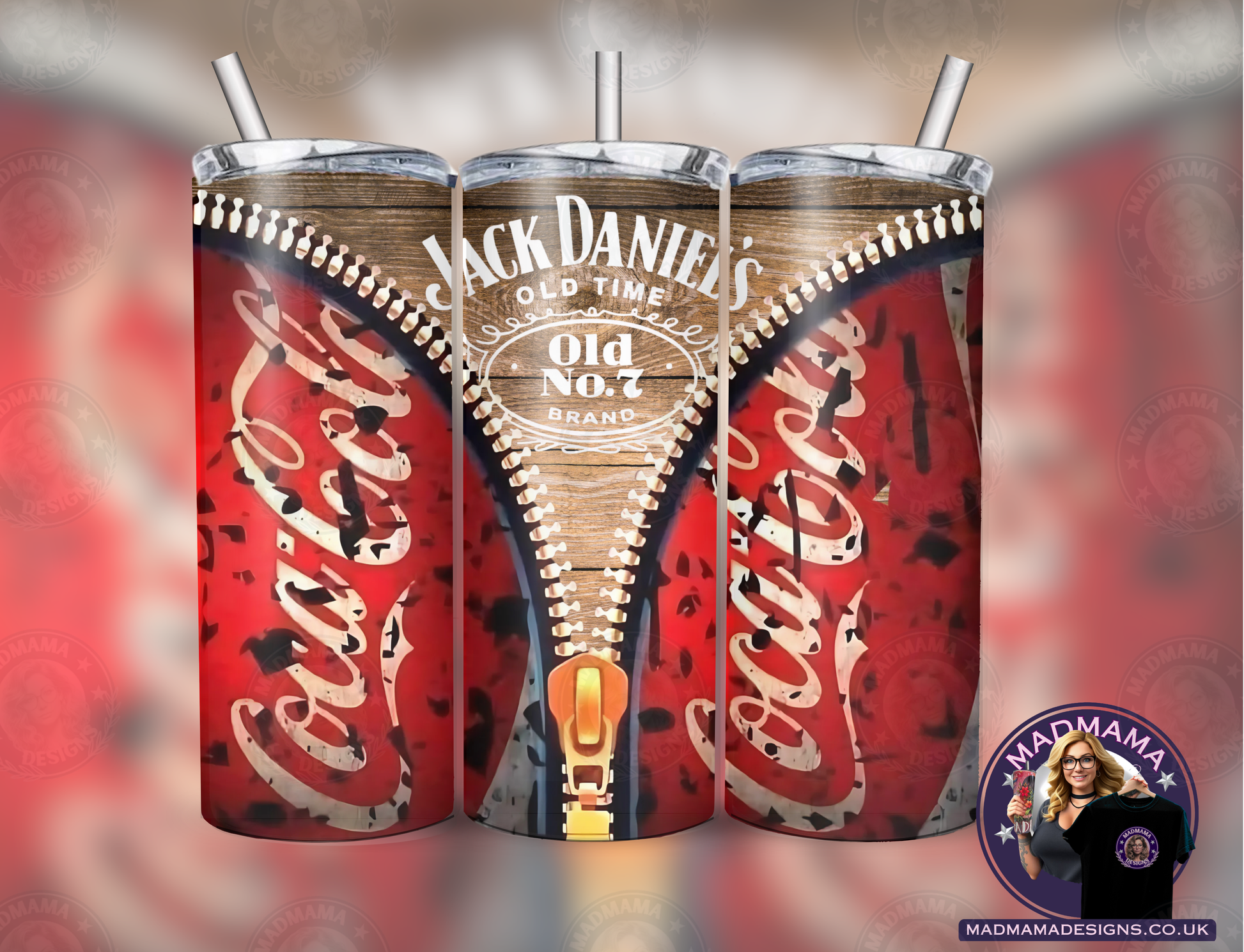 JD Coke Jack Daniels 20 oz Insulated Tumbler Hot Cold boxed gift straw Birthday