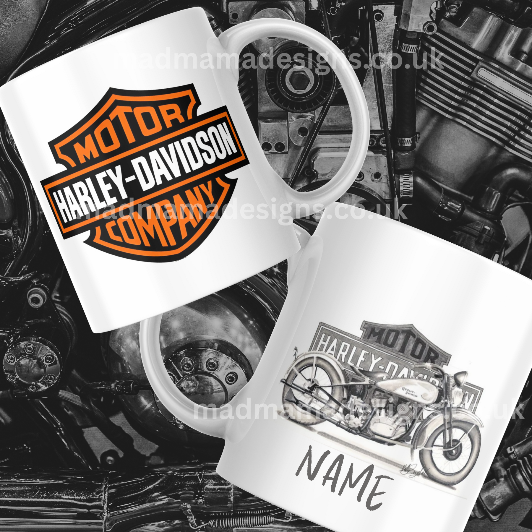 Harley Davidson Personalised 11oz Mug