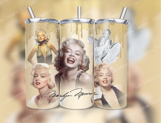 Marilyn Monroe 20oz insulated tumbler hot or cold boxed metal straw gift