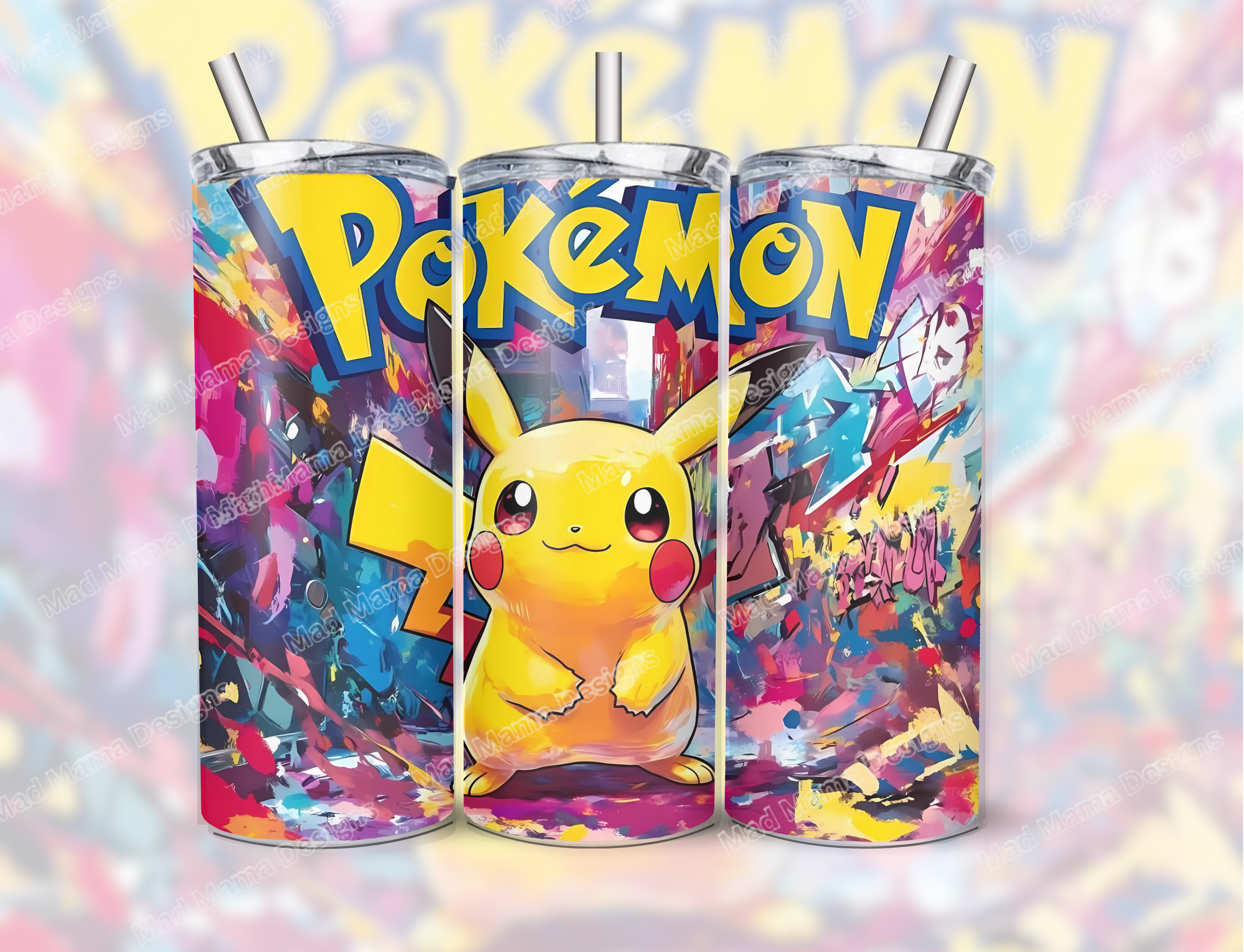 Pokemon Pikachu 20 oz Insulated Hot Cold Tumbler Lid Straw boxed Gift birthday