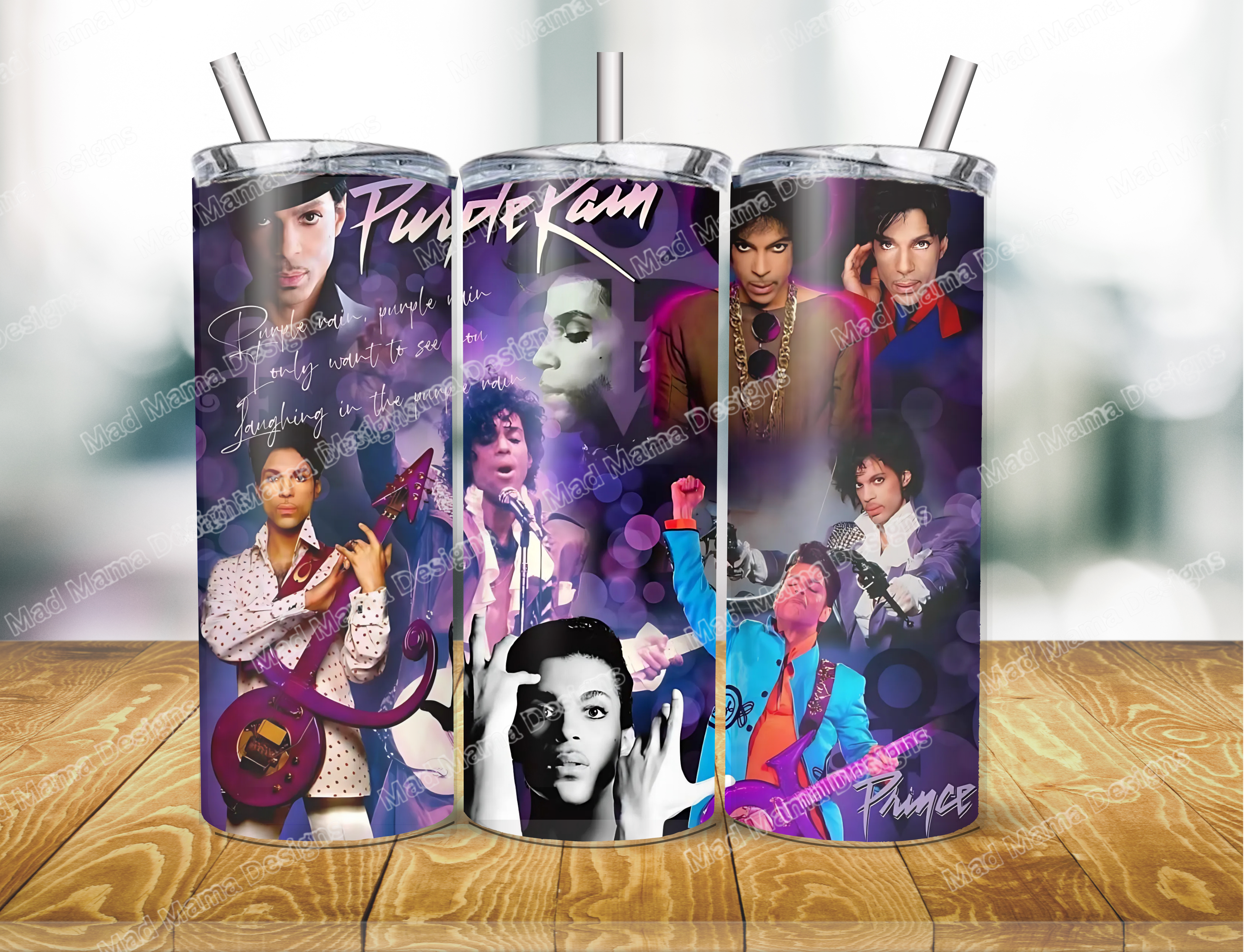 Prince Purple Rain 20 oz Insulated Tumbler Hot or Cold Boxed Gift Straw Birthday