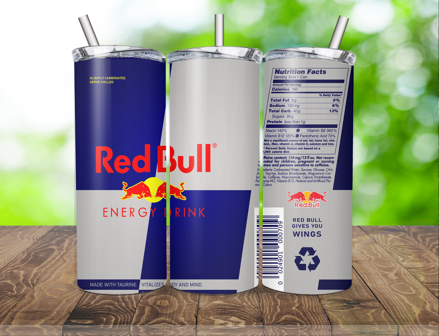 Red Bull inspired 20oz tumbler