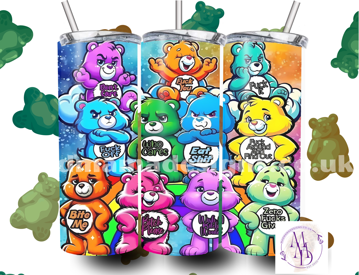 Swear Care Bears Adults 20oz tumbler