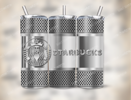 Star Coffee Bucks Chrome Effect 20 oz insulated tumbler hot or cold boxed gift