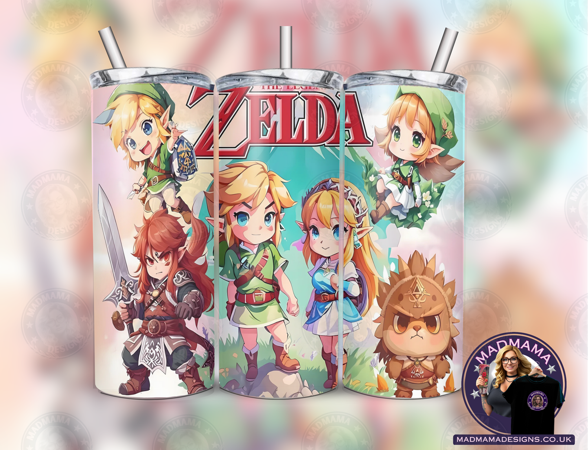 Zelda 20 oz Insulated Tumbler Hot Cold boxed gift straw Birthday cup