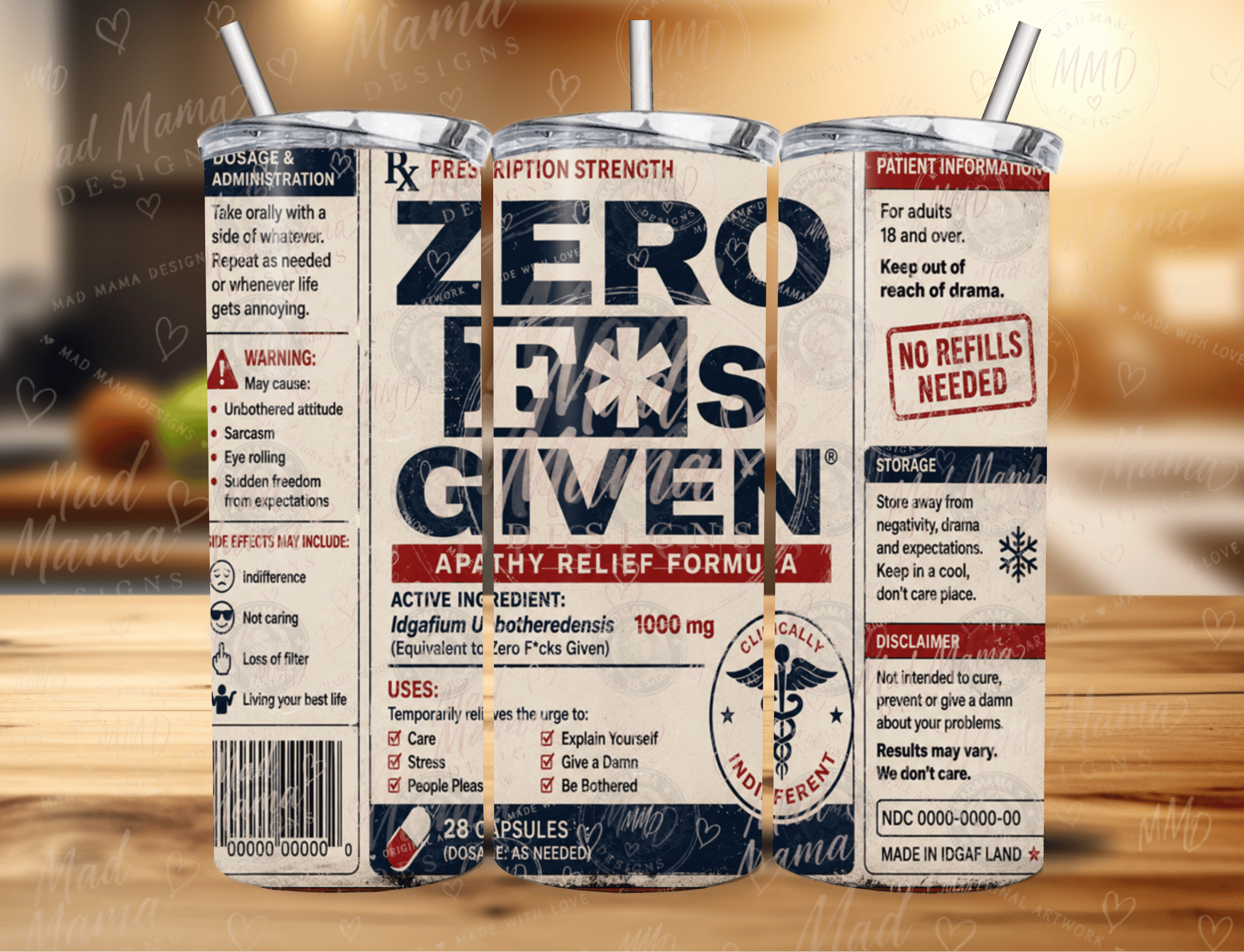 Zero F*s given Prescription tumbler